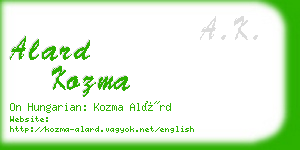 alard kozma business card